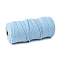 Cotton String Threads for Crafts Knitting Making, Light Sky Blue, 3mm, about 218.72 Yards(200m)/Roll