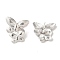 Rack Plating Butterfly Brass Stud Earrings, Cadmium Free & Lead Free, Long-Lasting Plated, Platinum, 27.5x24mm