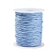 Waxed Cotton Thread Cords, Light Steel Blue, 1mm, about 100yards/roll