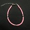 Unique Handmade Chinese Style Polymer Clay Beaded Bracelets for Women, Hot Pink