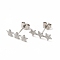 Non-Tarnish 304 Stainless Steel Star Stud Earrings for Women, Stainless Steel Color, 5x14mm, Pin: 0.7mm