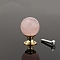 Metal & Natural Rose Quartz Drawer Knobs, Drawer Pulls Handle, Iron Screw, for Home, Cabinet, Cupboard and Dresser, 25mm