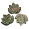 Natural Unakite Autumn Maple Leaf Pendants, Leaf Charms, 43x47~53x7mm, Hole: 2mm