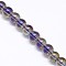 Electroplate Crystal Glass Round Beads Strands, Rainbow Color Plated, Purple, 6mm, Hole: 1mm, about 69pcs/strand, 16.1 inch