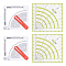 DICOSMETIC 2Pcs 2 Styles Square Fabric Cutting Rulers, Quilting Templates, Acrylic Quilting Tools for Beginner, Mixed Color, 150~205x150~205x1.6~2.8mm, Hole: 1.5~11mm, 1pc/style