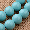 Polished Round Grade A Shell Pearl Bead Strands, Dark Turquoise, 6mm, Hole: 1mm, about 64pcs/strand, 15.7 inch