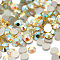 Glass Flat Back Rhinestone, Grade A, Back Plated, Faceted, AB Color, Half Round, Jonquil, SS16, 3.8~4.0mm, 1440pcs/bag