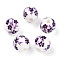 Famille Rose Porcelain Beads, Round, Purple, 8mm, Hole: 2~2.5mm