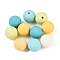 Rubberized Style Imitated Silicone Acrylic Beads, Round, Mixed Color, 13.5~14x13mm, Hole: 2mm