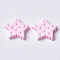 Resin Cabochons, Star Biscuit, Pink, 20~21x21~22x4mm