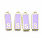 Alloy Enamel Pendants, Cadmium Free & Lead Free, Rectangle with Initial Letters, Light Gold, Letter.S, 23.5x8x2mm, Hole: 1.8mm