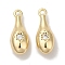 Brass Micro Pave Clear Cubic Zirconia Pendants, Baseball Bat, Real 18K Gold Plated, 15x5.5x4.5mm, Hole: 1.2mm