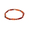 Natural Carnelian Bead Stretch Bracelets, with Alloy Beads, Column, Inner Diameter: 5cm