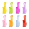 Transparent Acrylic Pendants, Comb, Mixed Color, 57x18x6mm, Hole: 3mm