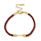 Braided Nylon Cord Bracelet Making, with Golden Tone 304 Stainless Steel Lobster Claw Clasps and Brass Findings, Dark Red, 6-7/8 inch(17.5cm), Pin: 1mm