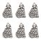 Tibetan Style Alloy Kitten Pendants, Lead Free & Cadmium Free, Cartoon Cat Shape, Antique Silver, about 13mm wide, 20.5mm long, 1.6mm thick, hole: 2mm