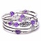 Bohemian Multi-Layered Natural Amethyst Wrap Bracelet Women's Jewelry, show in picture