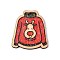 Printed Poplar Wood Pendants, Christmas Series, Clothes, 35x31x2mm, Hole: 1.6mm