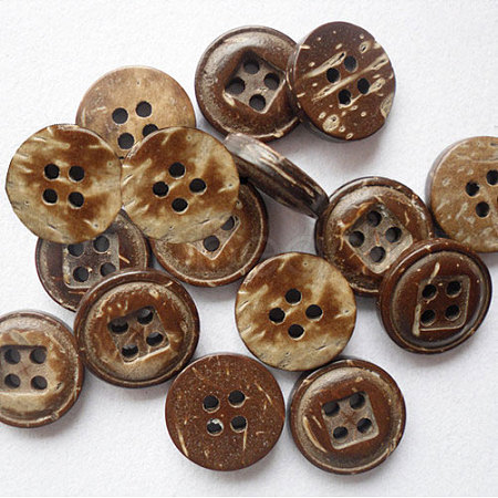 Carved Round 4-hole Basic Sewing Button NNA0YZV-1