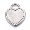 Non-Tarnish 304 Stainless Steel Pendant Cabochon Settings STAS-P245-09P-1