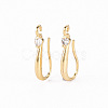 Brass Micro Pave Clear Cubic Zirconia Earring Hooks X-ZIRC-S068-005-NF-1