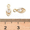 Brass Micro Pave Clear Cubic Zirconia Charms KK-C054-10G-3