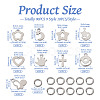 PandaHall Jewelry 90Pcs 9 Style 304 Stainless Steel Charms STAS-PJ0001-41-13