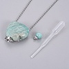 Natural Amazonite Openable Perfume Bottle Pendant Necklaces G-K295-A04-P-4