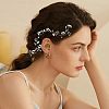 CHGCRAFT 2Pcs 2 Style Bridal Pearl Rhinestone HairBand OHAR-CA0001-07-6