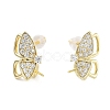 925 Sterling Silver with Cubic Zirconia Stud Earrings Findings EJEW-B038-01G-1