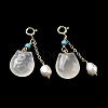 Natural White Agate Cat Pendant Decorations G-R489-44G-3