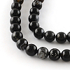 Natural Black Agate Round Bead Strands G-R342-4mm-01-2