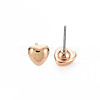 Heart Stud Earrings for Women EJEW-S213-02A-01G-RS-4