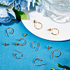Beebeecraft 30Pcs Brass C-shape Stud Earrings KK-BBC0009-41-4