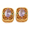 Brass Micro Pave Cubic Zirconia Beads KK-K378-38G-1