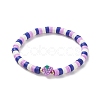 6Pcs 6 Style Handmade Polymer Clay Heishi Surfer Stretch Bracelets Set BJEW-TA00204-4