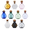 CHGCRAFT 10Pcs 10 Colors Hexagon Dollhouse Miniature Glass Cork Bottles Ornament AJEW-CA0003-49-1