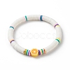 Handmade Polymer Clay Heishi Surfer Stretch Bracelet BJEW-JB08903-4