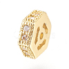 Brass Micro Pave Cubic Zirconia Beads ZIRC-J018-16G-2