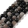 Natural Black Rutilated Quartz Beads Strands G-R447-10mm-03-01-1