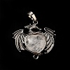 Natural Quartz Crystal Heart Pendants KK-K331-01AS-07-3