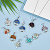 SUPERFINDINGS 24Pcs 12 Style Natural & Synthetic Gemstone Chip European Dangle Charms Sets PALLOY-FH0001-83-5