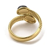 Natural Lapis Lazuli Snake Open Cuff Ring RJEW-C036-01A-G-3