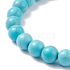 Synthetic Turquoise Round Beaded Stretch Bracelet BJEW-JB08218-8