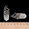 Natural Quartz Crystal Rock Crystal Faceted Sword Pendants G-Q163-01AS-02-3