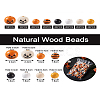 Craftdady 140Pcs Halloween Theme Painted Natural Wood Beads WOOD-CD0001-19-19