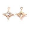 Brass Micro Pave Clear Cubic Zirconia Charms KK-G418-08G-2