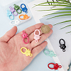 WADORN 12Pcs 12 Colors Spary Painted Zinc Alloy Flower Lobster Claw Clasps PALLOY-WR0001-10-4