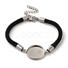 Milan Cord & 304 Stainless Steel Bracelets Making MAK-H004-02H-P01-1