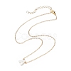 26Pcs 26 Style Alphabet Initial Letter A~Z Natural Cultured Shell Pendant Necklace with Brass Curb Chains for Women NJEW-JN04178-4